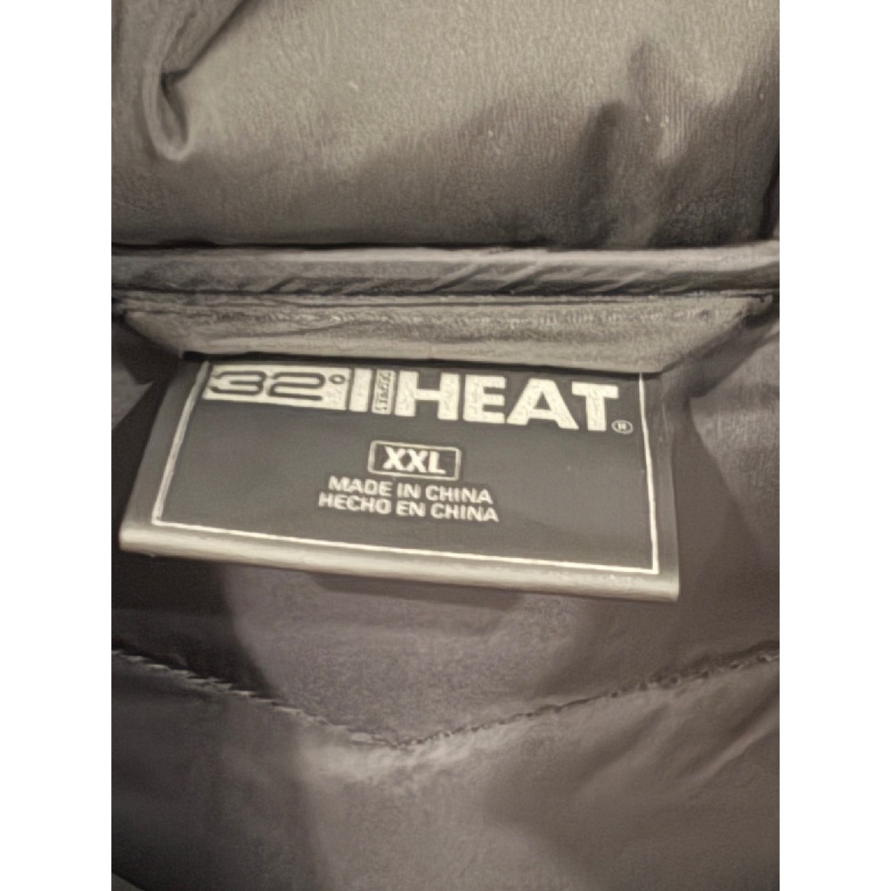 32 Degrees Heat Puffer Jacket XXL Womens Black Hooded Quilted Full Zip Long Line - Picture 4 of 9